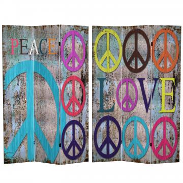 6 ft. Tall Double Sided Multi-Color Peace & Love Room Divider