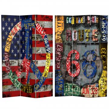 6 ft. Tall Double Sided Americana Room Divider
