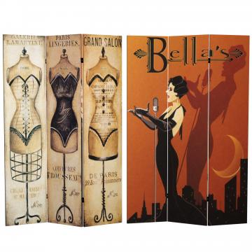 6 ft. Tall Double Sided Mannequin and Singer Canvas Room Divider