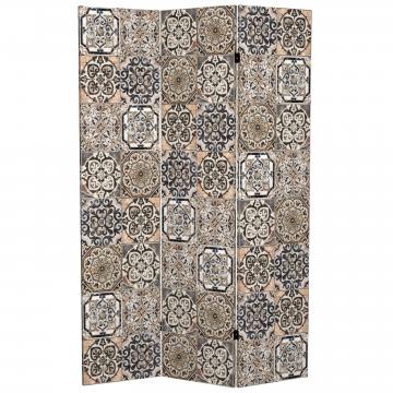 6 ft. Tall Double Sided Victorian Tile Canvas Room Divider