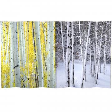 6 ft. Tall Double Sided Birch Trees Room Divider