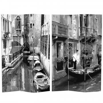 6 ft. Tall Double Sided Scenes of Venice Canvas Room Divider