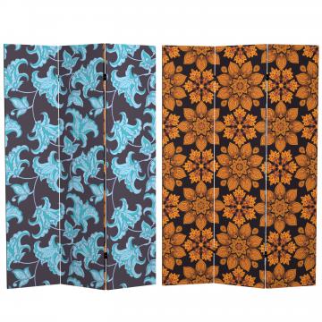 6 ft. Tall Double Sided Arabesque Wallpaper Canvas Room Divider
