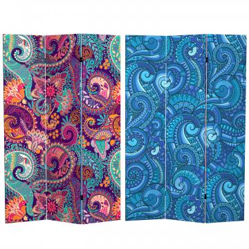 6 ft. Tall Double Sided Psychedelic Wallpaper Canvas Room Divider