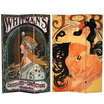6 ft. Tall Double Sided Confections Canvas Room Divider