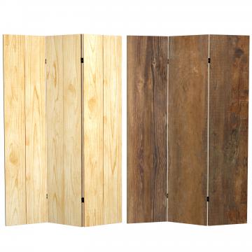 6 ft. Tall Double Sided Wood Grain Canvas Room Divider