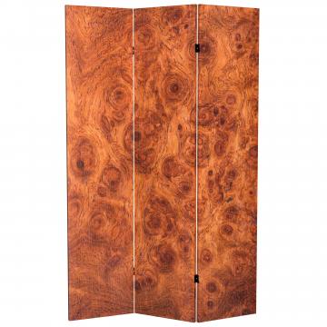 6 ft. Tall Double Sided Burl Wood Pattern Canvas Room Divider