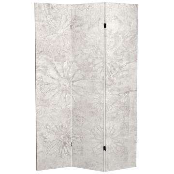 6 ft. Tall Ivory Flowers Canvas Room Divider