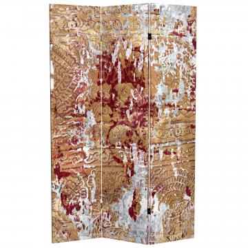6 ft. Tall Fire and Bronze Canvas Room Divider
