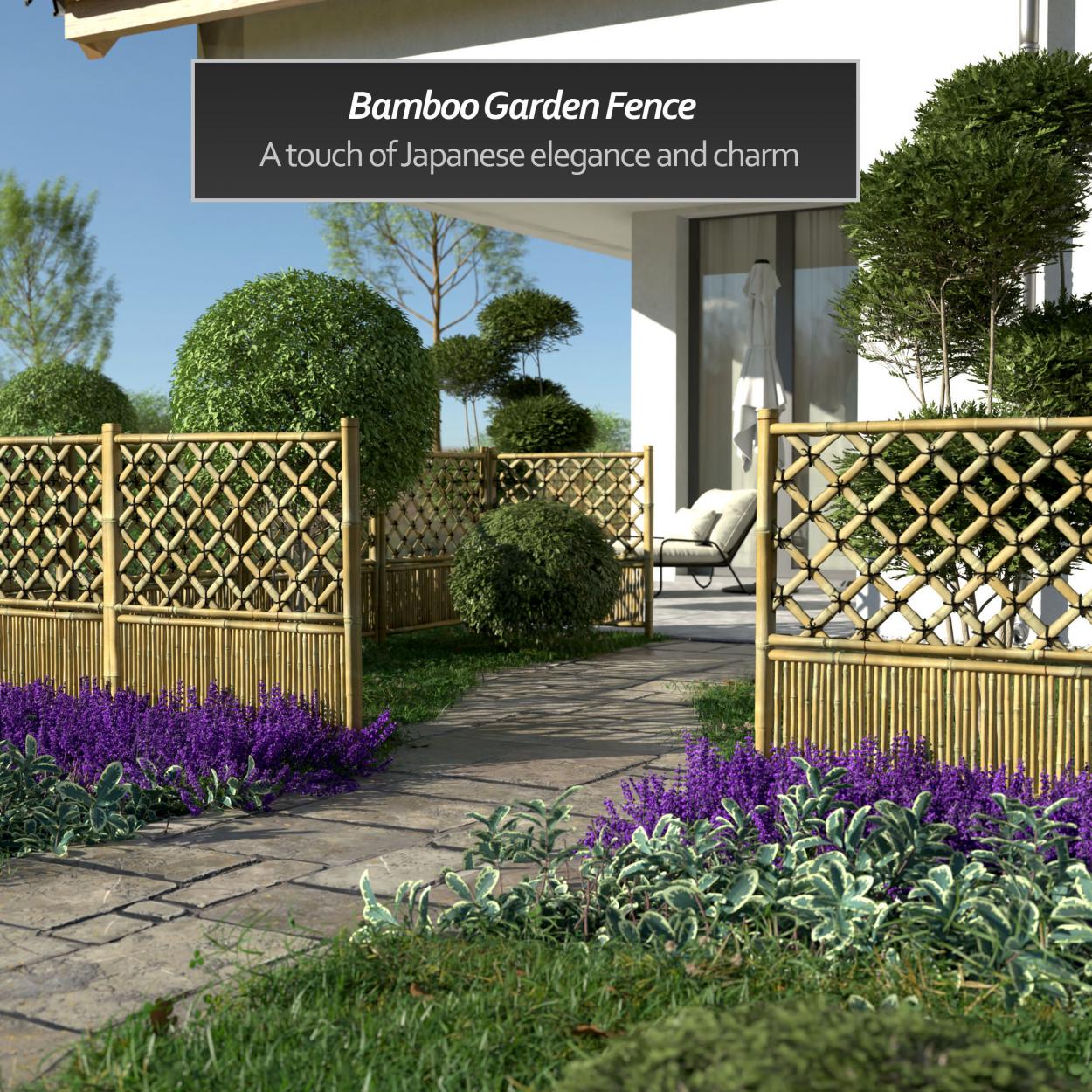 Buy Hoshi Zen Garden Fence Panel - Natural Bamboo Online Buy Hoshi Zen Garden Fence Panel - Natural Bamboo Online