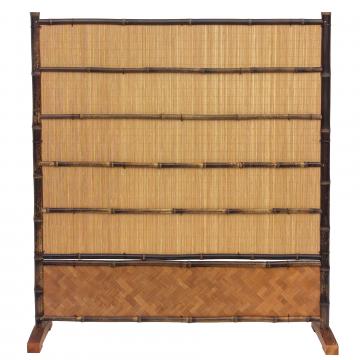 3 1/2 ft Short Freestanding Screen - Burnt Bamboo