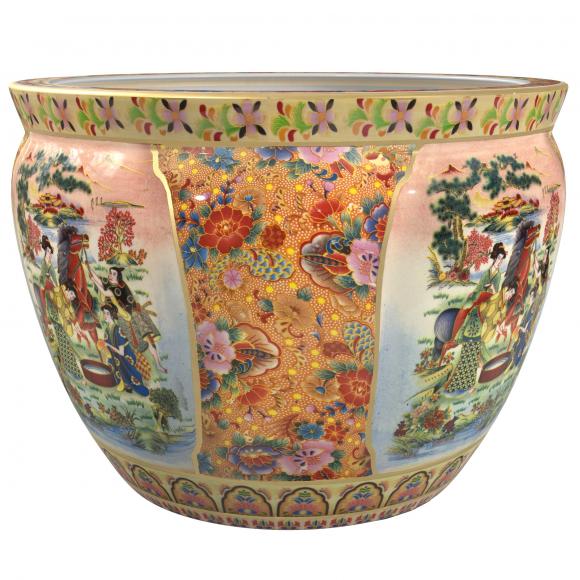 14" Horse in Meadow Porcelain Fishbowl