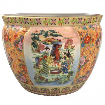 16" Horse in Meadow Porcelain Fishbowl Planter