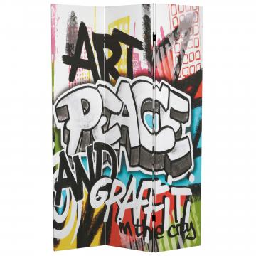6 ft. Tall Double Sided Graffiti Canvas Room Divider