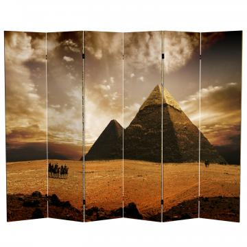 6 ft. Tall Double Sided Egyptian Pyramid Canvas Room Divider