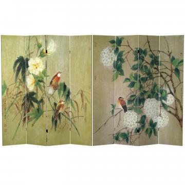 6 ft. Tall Double Sided Birds in the Trees Canvas Room Divider