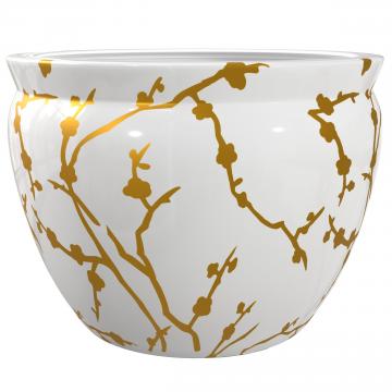 14" Gold Branches Fishbowl Planter