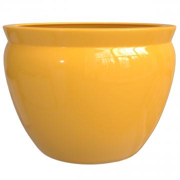 14" Bright Yellow Fishbowl Planter