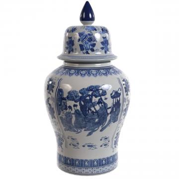 24" Satsuma Peacock Porcelain Temple Jar