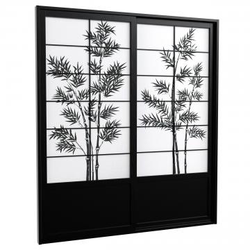 7 ft. Tall Bamboo Tree Shoji Sliding Door Kit