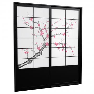 7 ft. Tall Cherry Blossom Shoji Sliding Door Kit