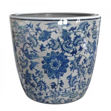10" Planter - Blue and White Floral