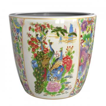 8" Planter - Satsuma Peacock