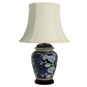22" Blue Cherry Blossom Lamp