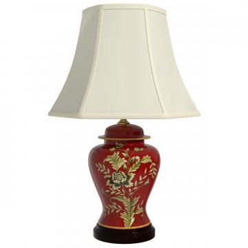 22.5" Golden Foliage Porcelain Lamp