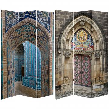 6 ft. Tall Double Sided Heavenly Archways Canvas Room Divider