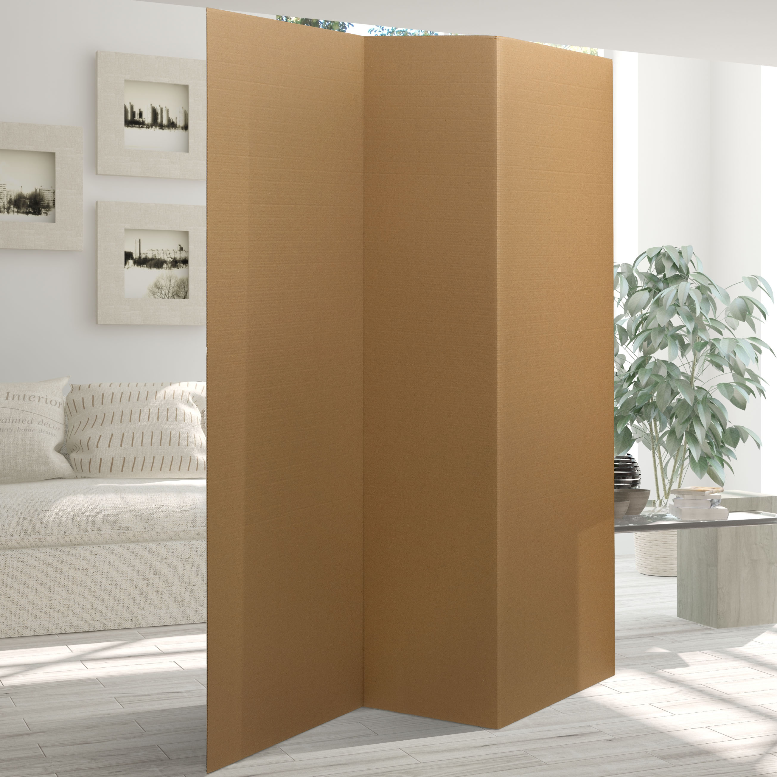 Buy 6 ft. Tall Brown Temporary Cardboard Folding Screen Online (CAN