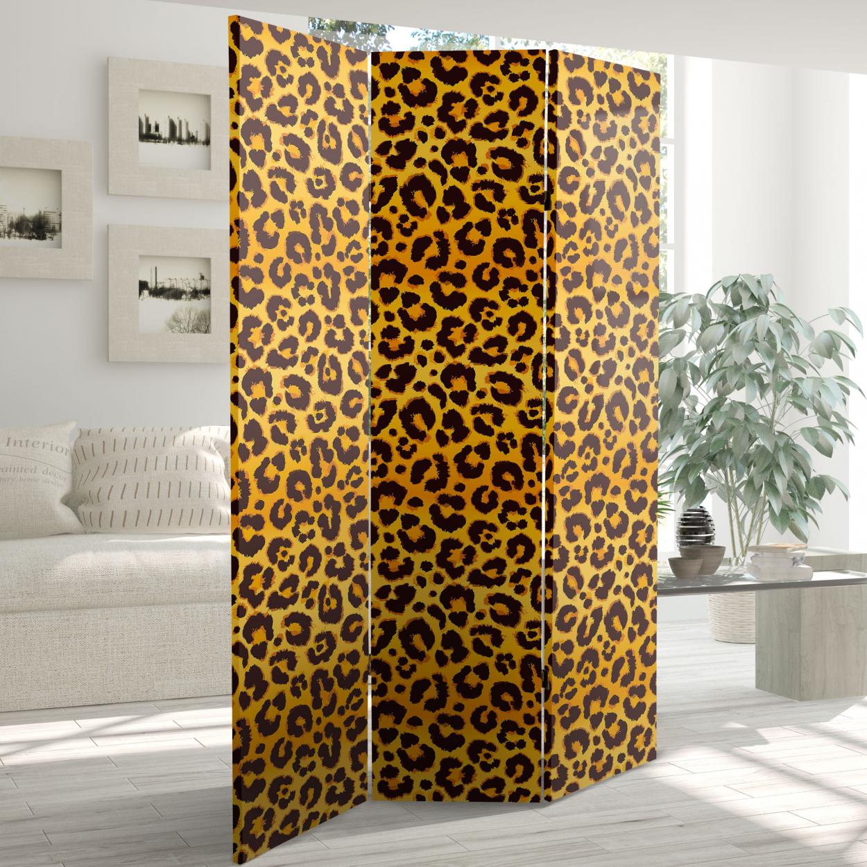 Tall Double Sided Leopard Room Divider Oriental Furniture 6 ft