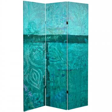 6 ft. Tall Aquamarine Canvas Room Divider