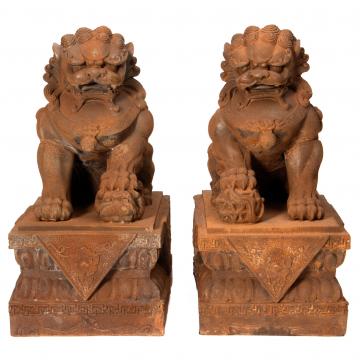 18" Sitting Foo Dog Statues