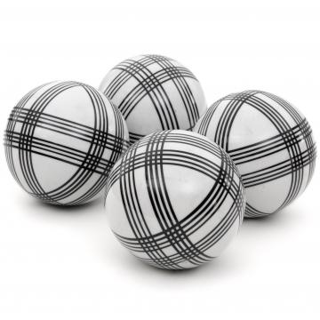 4" Black Stripes Porcelain Ball Set