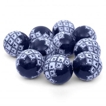 3" Blue & White Medallions Porcelain Ball Set