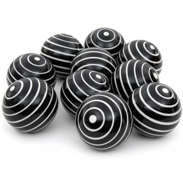 3" White Stripes Porcelain Ball Set