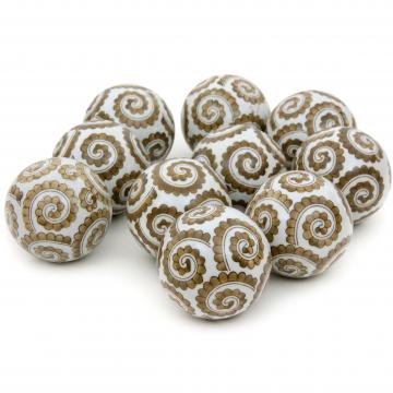 3" Golden Spirals Porcelain Ball Set