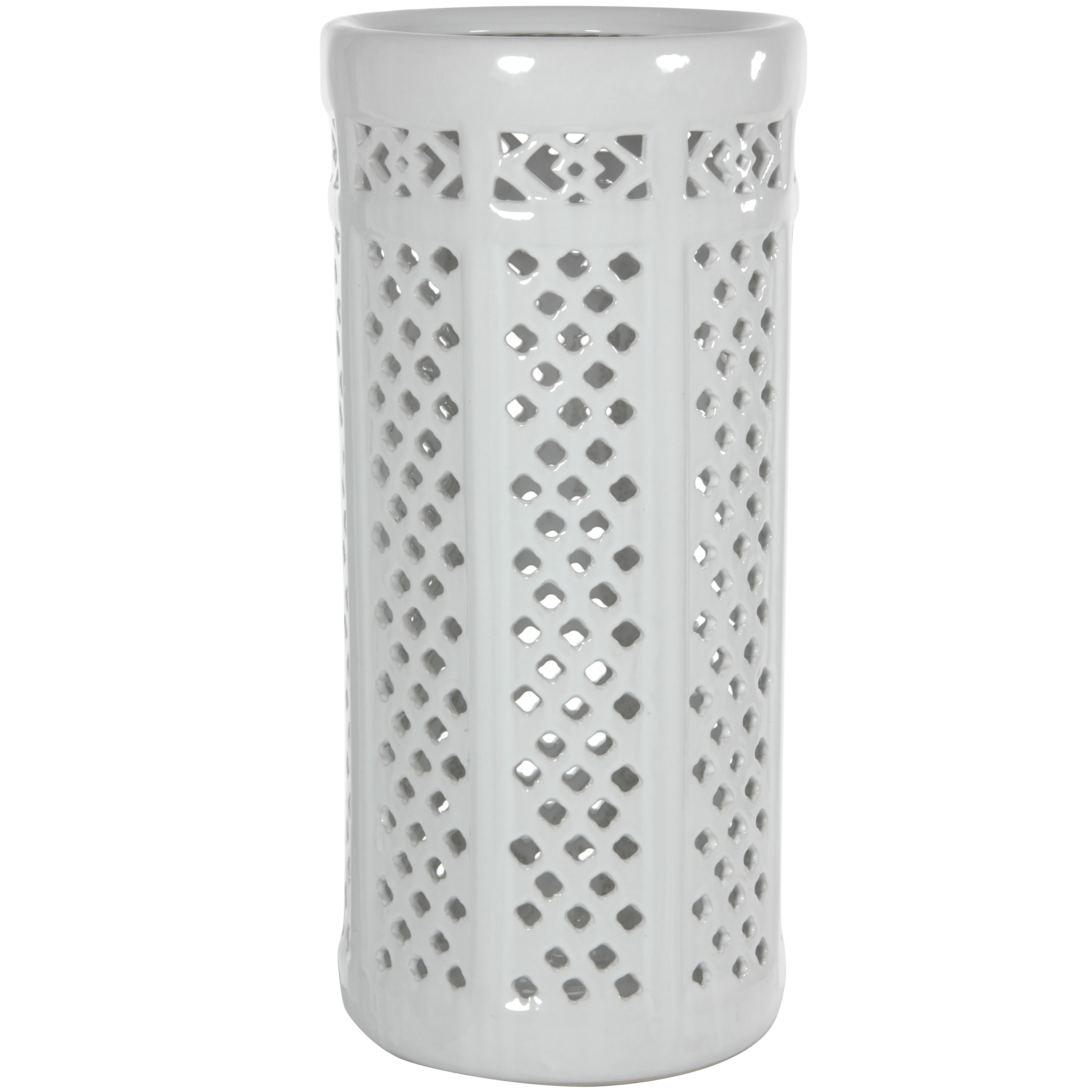 Buy 17" Carved Lattice Decorative Umbrella Stand Online (BWCUMBRWHT) Satisfaction Guaranteed