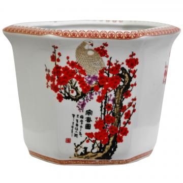 10" Cherry Blossom Porcelain Flower Pot