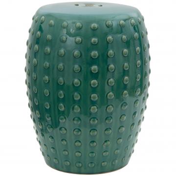 18" Blue-Green Porcelain Garden Stool
