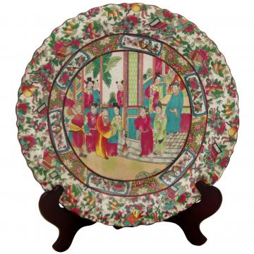 14" Rose Medallion Porcelain Plate