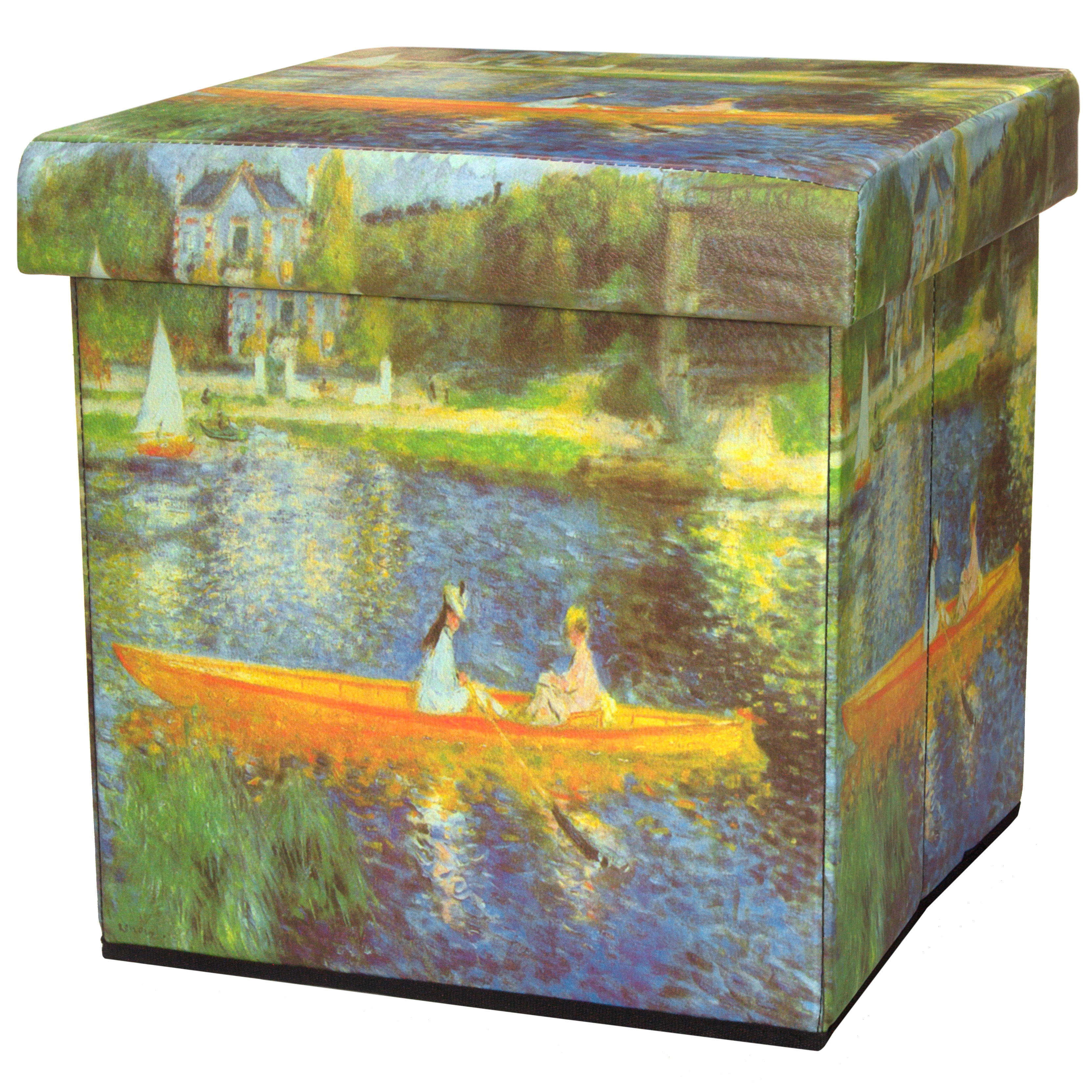 Oriental Furniture The Seine By Renoir Storage Ottoman Ebay