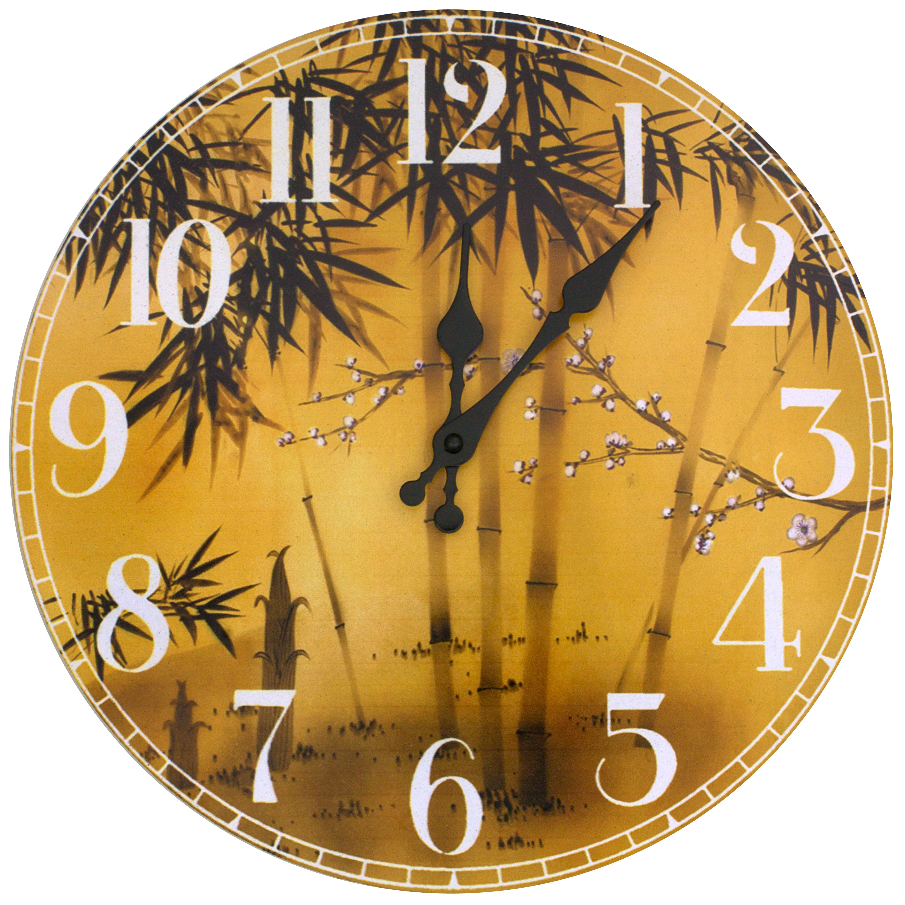 Oriental Furniture Bamboo Tree Wall Clock
