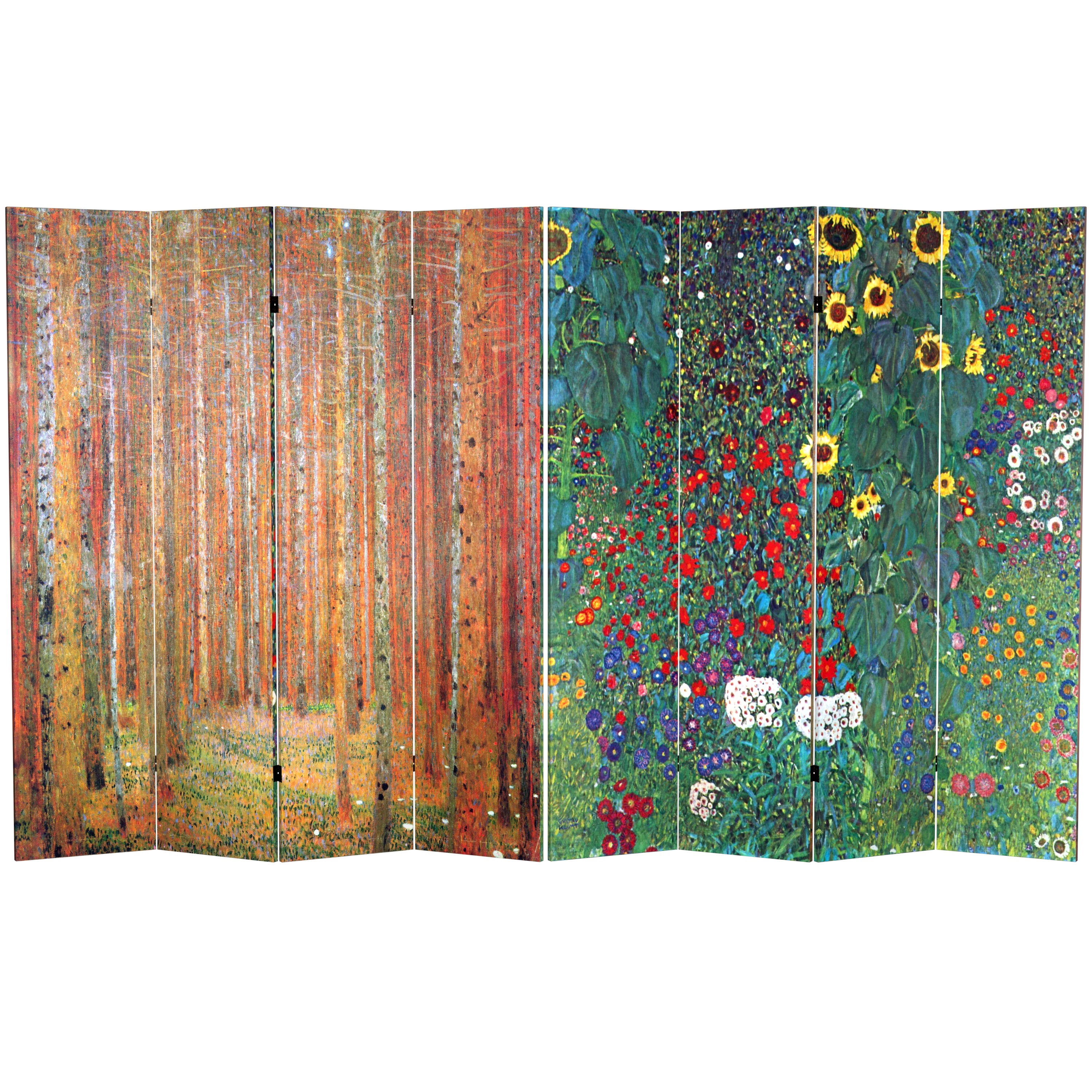 Stoclet Frieze Tall Double Sided Works of Klimt Room Divider 6 ft
