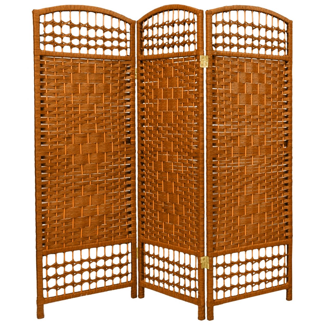 Oriental Furniture 4 ft Tall Woven Fiber Room Divider 