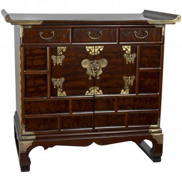 Korean Antique Style 3 Drawer End Table Chest