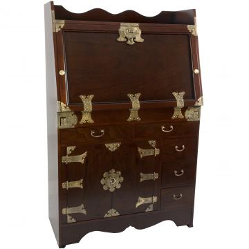 Korean Antique Style Drop Leaf Secretary Desk