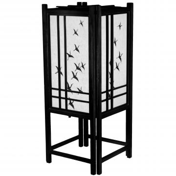 18" Cranes Shoji Lamp - Black