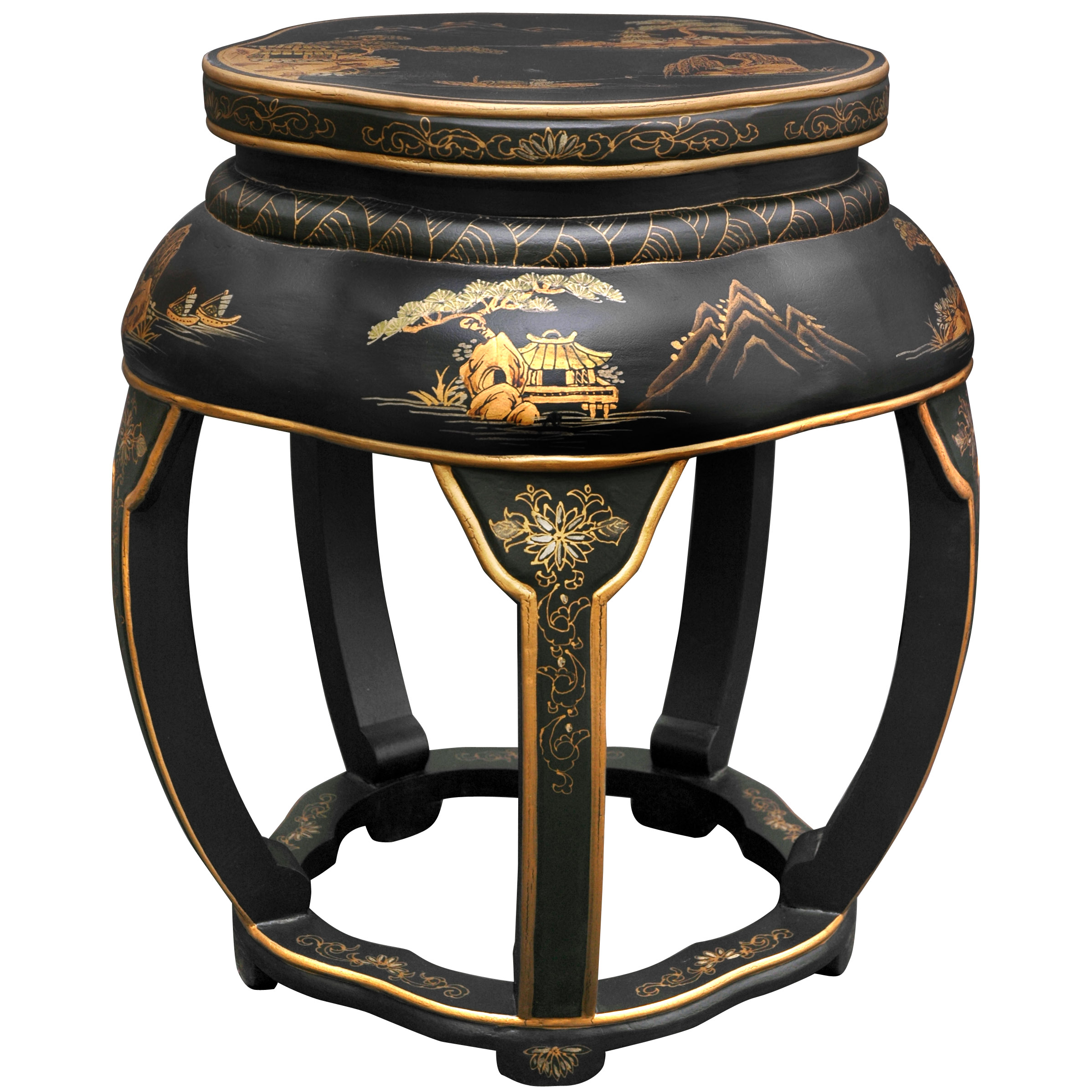 Oriental Furniture Lacquer Blossom Stool Ebay